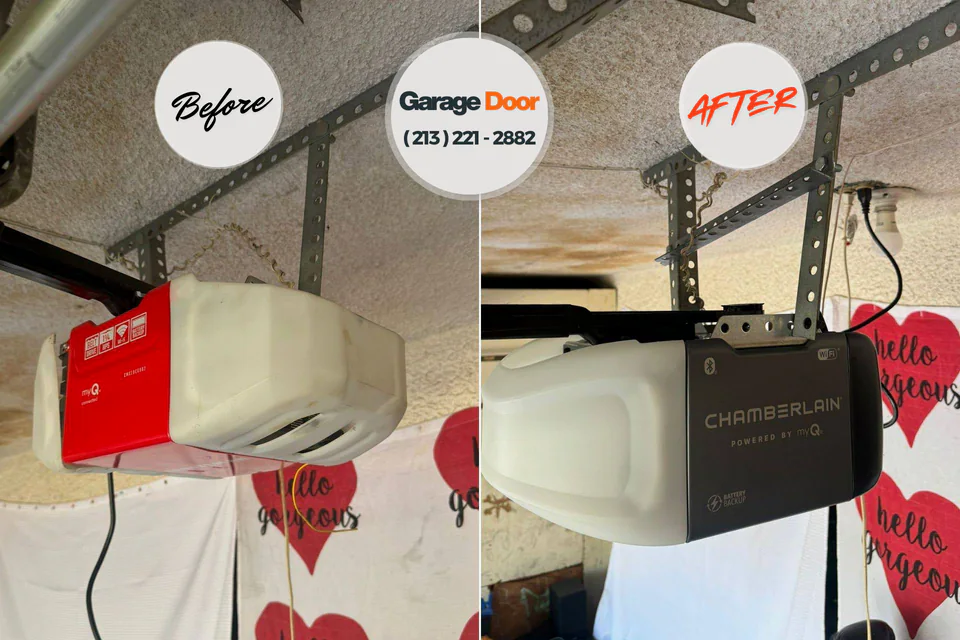 Before and after: garage door repair East Village, CT